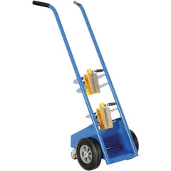 Vestil - 350 Lb Capacity 50" OAH Hand Truck - Dual Handle, Metal, Rubber Wheels - Eagle Tool & Supply
