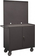 Durham - 1,200 Lb Capacity, 18" Wide x 36" Long x 68-1/4" High Mobile Cart - 2 Door, 1 Shelf, Steel, 2 Rigid/2 Swivel Casters - Eagle Tool & Supply