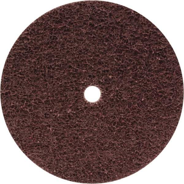 WALTER Surface Technologies - 4-1/2" Medium Grade Aluminum Oxide Deburring Disc - 7/16" Center Hole, Hook & Loop Connection, Maroon, 11,000 Max RPM - Eagle Tool & Supply