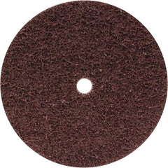 WALTER Surface Technologies - 4-1/2" Medium Grade Aluminum Oxide Deburring Disc - 7/16" Center Hole, Hook & Loop Connection, Maroon, 11,000 Max RPM - Eagle Tool & Supply