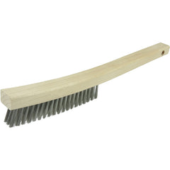 Plater's Brush, Stainless Steel Fill, 3 × 19 Rows, Curved Handle - Eagle Tool & Supply