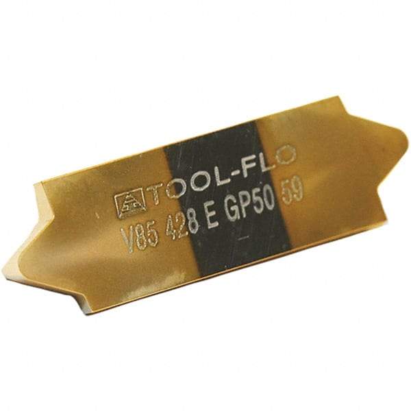 Tool-Flo - V8585 Grade AC50F, External API Rotary Shoulder Connections Threading Insert - 4 TPI Ext Pitch, AlTiN Finish, Carbide - Eagle Tool & Supply