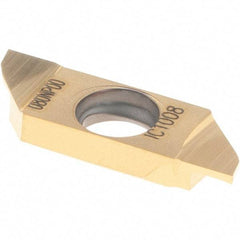 Iscar - SCIR22080 P IC1008 Grade, 0.0315" Cutting Width, Carbide Cutoff Insert - Neutral Lead Angle, TiAlN/TiN Coated, Single End - Eagle Tool & Supply