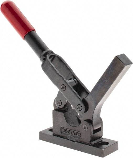 De-Sta-Co - 600 Lb Holding Capacity, Horizontal Handle, Manual Hold Down Toggle Clamp - 69° Handle Movement, 90° Bar Opening, Solid Bar, Flanged Base, Oxide Finish, Forged Alloy Steel - Eagle Tool & Supply