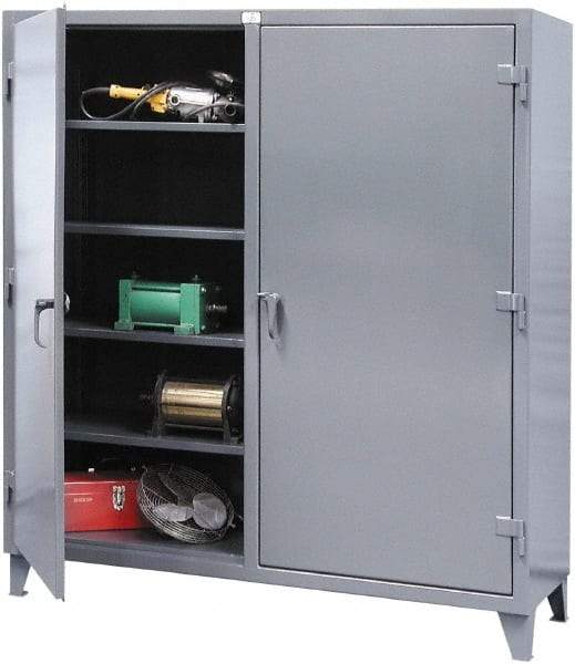 Strong Hold - 6 Shelf Locking Storage Cabinet - Steel, 72" Wide x 24" Deep x 66" High, Dark Gray - Eagle Tool & Supply