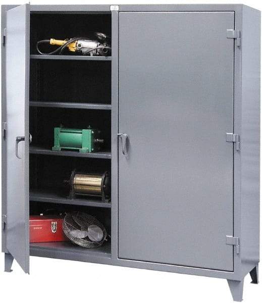 Strong Hold - 6 Shelf Locking Storage Cabinet - Steel, 36" Wide x 24" Deep x 66" High, Dark Gray - Eagle Tool & Supply