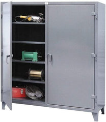 Strong Hold - 6 Shelf Locking Storage Cabinet - Steel, 72" Wide x 24" Deep x 66" High, Dark Gray - Eagle Tool & Supply