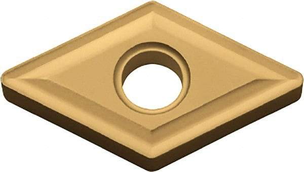 Kyocera - DNMG432 Grade PV7005 Cermet Turning Insert - TiC/TiN (Megacoat) Finish, 55° Diamond, 1/2" Inscr Circle, 3/16" Thick, 1/32" Corner Radius - Eagle Tool & Supply