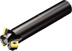Sandvik Coromant - 25.5mm Cut Diam, 25mm Arbor Hole, 6.81mm Max Depth of Cut, 30° Indexable Chamfer & Angle Face Mill - 4 Inserts, 495-09T3M-XL Insert, Right Hand Cut, Through Coolant, Series CoroMill 495 - Eagle Tool & Supply
