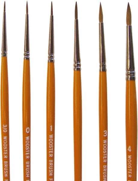 Wooster Brush - #1 Sable Artist's Paint Brush - 3/32" Wide, 5/16" Bristle Length, 5-45/64" Plastic Handle - Eagle Tool & Supply