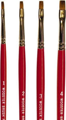 Wooster Brush - #4 Sable Artist's Paint Brush - 1/4" Wide, 19/64" Bristle Length, 5-1/2" Plastic Handle - Eagle Tool & Supply