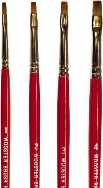 Wooster Brush - #3 Sable Artist's Paint Brush - 1/8" Wide, 17/64" Bristle Length, 5-3/4" Plastic Handle - Eagle Tool & Supply