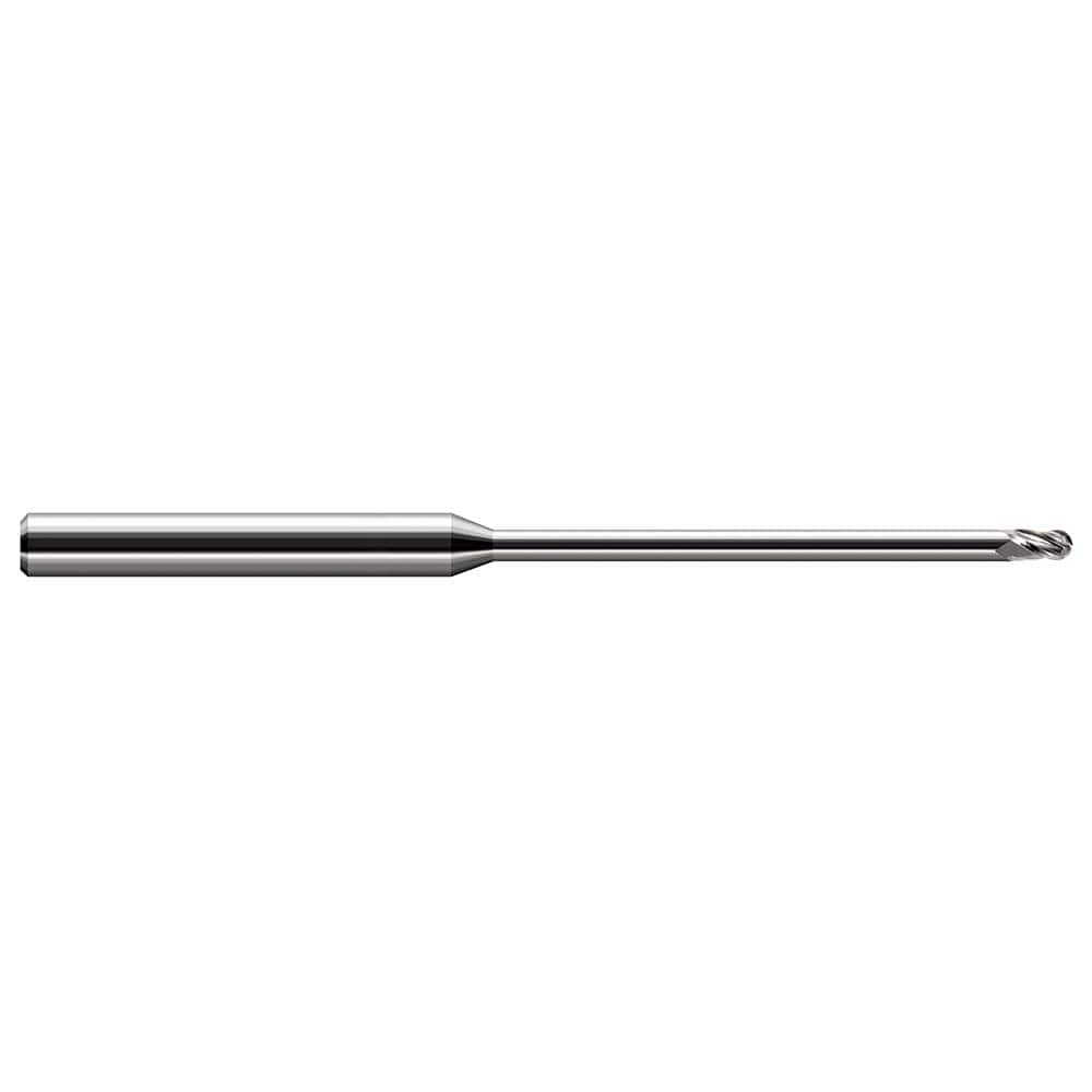 Harvey Tool - Ball End Mills; Mill Diameter (Decimal Inch): 0.0600 ; Number of Flutes: 3 ; Length of Cut (Decimal Inch): 0.0900 ; Material: Solid Carbide ; Overall Length (Inch): 2-1/2 ; Overall Length (Decimal Inch): 2.50000 - Exact Industrial Supply
