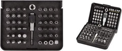 VEGA Industries - 50 Piece, 1/4" Drive Screwdriver Tamperproof Bit Set - #1 to #3 Phillips, Tamperproof 1/16 to 5/16" Hex, T10 to T40 Torx - Eagle Tool & Supply