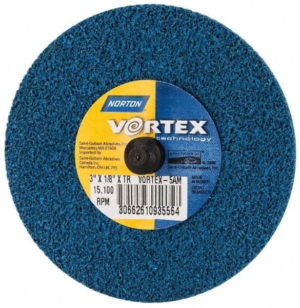 Norton - 3" Medium Grade Aluminum Oxide Deburring Disc - Quick Change Connection - Eagle Tool & Supply