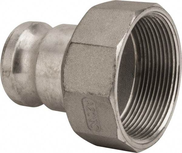 Value Collection - 2" Aluminum Cam & Groove Suction & Discharge Hose Male Adapter Female NPT Thread - Part A, 3" Thread, 1,000 Max psi - Eagle Tool & Supply