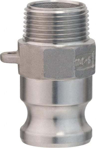 Value Collection - 1-1/2" Stainless Steel Cam & Groove Suction & Discharge Hose Male Adapter Male NPT Thread - Part F, 1-1/2" Thread, 1,000 Max psi - Eagle Tool & Supply