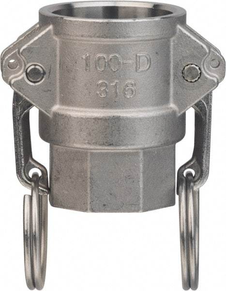Value Collection - 2" Aluminum Cam & Groove Suction & Discharge Hose Female Coupler Female NPT Thread - Part D, 2" Thread, 1,000 Max psi - Eagle Tool & Supply