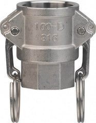 Value Collection - 2" Aluminum Cam & Groove Suction & Discharge Hose Female Coupler Female NPT Thread - Part D, 2" Thread, 1,000 Max psi - Eagle Tool & Supply