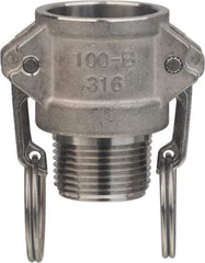 Value Collection - 3" Stainless Steel Cam & Groove Suction & Discharge Hose Female Coupler Male NPT Thread - Part B, 3" Thread, 500 Max psi - Eagle Tool & Supply