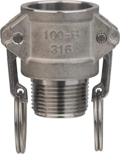Value Collection - 6" Aluminum Cam & Groove Suction & Discharge Hose Female Coupler Male NPT Thread - Part B, 6" Thread, 300 Max psi - Eagle Tool & Supply