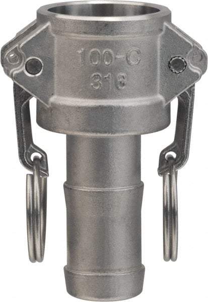 Value Collection - 4" Aluminum Cam & Groove Suction & Discharge Hose Female Coupler Hose Shank - Part C, 400 Max psi - Eagle Tool & Supply