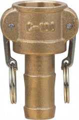 Value Collection - 3" Brass Cam & Groove Suction & Discharge Hose Female Coupler Hose Shank - Part C, 500 Max psi - Eagle Tool & Supply