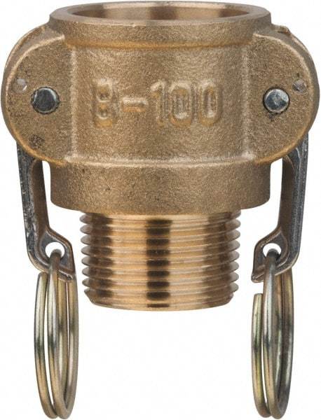 Value Collection - 2" Brass Cam & Groove Suction & Discharge Hose Female Coupler Male NPT Thread - Part B, 2" Thread, 1,000 Max psi - Eagle Tool & Supply