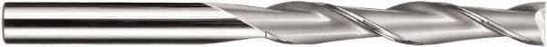 SGS - 1/8", 1" LOC, 1/8" Shank Diam, 3" OAL, 2 Flute, Solid Carbide Square End Mill - Single End, TiN Finish, Spiral Flute, 30° Helix, Centercutting, Right Hand Cut, Right Hand Flute, Series 3EL - Eagle Tool & Supply