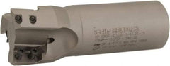 Iscar - 1-1/2" Cut Diam, 0.709" Max Depth of Cut, 1-1/4" Shank Diam, 4" OAL, Indexable Square Shoulder End Mill - HP AD.. 1906.. Inserts, Weldon Shank, 90° Lead Angle, Through Coolant, Series Heliplus - Eagle Tool & Supply