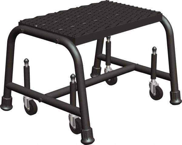 Ballymore - 12" 1 Step Ladder - Rolling Safety Ladder, 450 Lb Capacity, 12" Platform Height, 26" Base Width x 16" Base Depth, Serrated - Eagle Tool & Supply