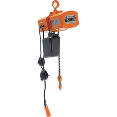 Vestil - 1/2 Ton Capacity, 20.5 FPM Lift Speed, 230 Volt, Electric Chain Hoist - 1.08 Output hp, 15' Max Lift - Eagle Tool & Supply
