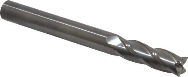 OSG - 5/8", 2" LOC, 5/8" Shank Diam, 6" OAL, 4 Flute, Solid Carbide Square End Mill - Single End, Uncoated, Spiral Flute, 30° Helix, Centercutting, Right Hand Cut, Right Hand Flute, Series 484 - Eagle Tool & Supply