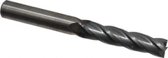 OSG - 7/16", 2" LOC, 7/16" Shank Diam, 4" OAL, 4 Flute, Solid Carbide Square End Mill - Single End, TiCN Finish, Spiral Flute, 30° Helix, Centercutting, Right Hand Cut, Right Hand Flute, Series 464 - Eagle Tool & Supply