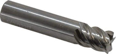 OSG - 1/2", 5/8" LOC, 7/16" Shank Diam, 2-1/2" OAL, 5 Flute, Solid Carbide Square End Mill - Single End, Uncoated, Spiral Flute, 45° Helix, Centercutting, Right Hand Cut, Right Hand Flute, Series 455C - Eagle Tool & Supply