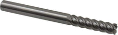 OSG - 3/8", 1-1/2" LOC, 3/8" Shank Diam, 4" OAL, 5 Flute, Solid Carbide Square End Mill - Single End, Uncoated, Spiral Flute, 45° Helix, Centercutting, Right Hand Cut, Right Hand Flute, Series 455C - Eagle Tool & Supply