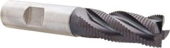 Hertel - 5/8" Diam, Fine Pitch, 1-5/8" LOC, 4 Flute Cobalt Roughing Square End Mill - TiAlN Finish, 3-3/4" OAL, 5/8" Shank Diam, Single End, Centercutting, 30° Helix - Eagle Tool & Supply