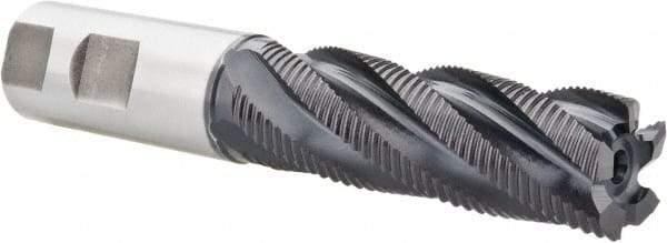 Hertel - 1" Diam, Fine Pitch, 3" LOC, 5 Flute Cobalt Roughing Square End Mill - TiAlN Finish, 5-1/2" OAL, 1" Shank Diam, Single End, 30° Helix - Eagle Tool & Supply