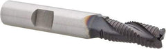 Hertel - 1/4" Diam, Fine Pitch, 5/8" LOC, 3 Flute Cobalt Roughing Square End Mill - TiAlN Finish, 2-7/16" OAL, 3/8" Shank Diam, Single End, Centercutting, 30° Helix - Eagle Tool & Supply