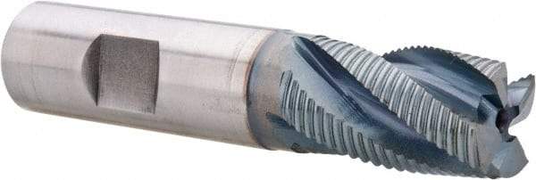 Hertel - 3/4" Diam, Fine Pitch, 1-1/4" LOC, 4 Flute Cobalt Roughing Square End Mill - TiCN Finish, 3-1/2" OAL, 3/4" Shank Diam, Single End, 30° Helix - Eagle Tool & Supply