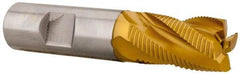 Hertel - 3/4" Diam, Fine Pitch, 1-1/4" LOC, 4 Flute Cobalt Roughing Square End Mill - TiN Finish, 3-1/2" OAL, 3/4" Shank Diam, Single End, 30° Helix - Eagle Tool & Supply