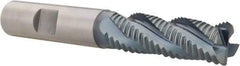 Hertel - 1/2" Diam, Coarse Pitch, 1-5/8" LOC, 4 Flute Cobalt Roughing Square End Mill - TiCN Finish, 3-5/8" OAL, 1/2" Shank Diam, Single End, Centercutting, 30° Helix - Eagle Tool & Supply