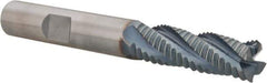 Hertel - 3/8" Diam, Coarse Pitch, 1-1/8" LOC, 4 Flute Cobalt Roughing Square End Mill - TiCN Finish, 2-15/16" OAL, 3/8" Shank Diam, Single End, Centercutting, 30° Helix - Eagle Tool & Supply