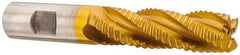 Hertel - 3/4" Diam, Coarse Pitch, 2-1/2" LOC, 4 Flute Cobalt Roughing Square End Mill - TiN Finish, 4-3/4" OAL, 3/4" Shank Diam, Single End, 30° Helix - Eagle Tool & Supply