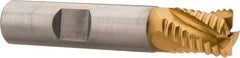 Hertel - 1/2" Diam, Coarse Pitch, 5/8" LOC, 4 Flute Cobalt Roughing Square End Mill - TiN Finish, 2-5/8" OAL, 1/2" Shank Diam, Single End, 30° Helix - Eagle Tool & Supply