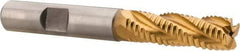 Hertel - 3/8" Diam, Coarse Pitch, 1-1/8" LOC, 4 Flute Cobalt Roughing Square End Mill - TiN Finish, 2-15/16" OAL, 3/8" Shank Diam, Single End, 30° Helix - Eagle Tool & Supply