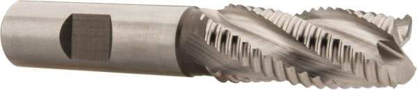Hertel - 11/16" Diam, Coarse Pitch, 1-5/8" LOC, 4 Flute Cobalt Roughing Square End Mill - Uncoated, 3-3/4" OAL, 5/8" Shank Diam, Single End, Centercutting, 30° Helix - Eagle Tool & Supply