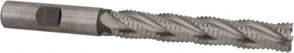 Hertel - 1/2" Diam, Coarse Pitch, 3" LOC, 4 Flute Cobalt Roughing Square End Mill - Uncoated, 5" OAL, 1/2" Shank Diam, Single End, Centercutting, 30° Helix - Eagle Tool & Supply