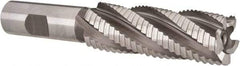 Hertel - 1" Diam, Coarse Pitch, 3" LOC, 5 Flute Cobalt Roughing Square End Mill - Uncoated, 5-1/4" OAL, 3/4" Shank Diam, Single End, 30° Helix - Eagle Tool & Supply