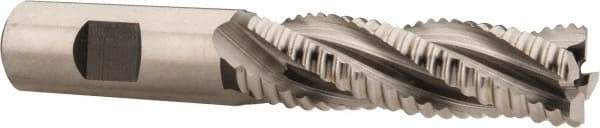 Hertel - 3/4" Diam, Coarse Pitch, 2-1/2" LOC, 4 Flute Cobalt Roughing Square End Mill - Uncoated, 4-3/4" OAL, 3/4" Shank Diam, Single End, 30° Helix - Eagle Tool & Supply